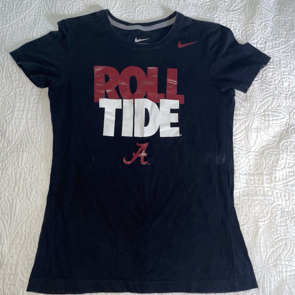 Nike Black  Women's University of‎ Alabama Roll Tide Slim Fit Tee Size L